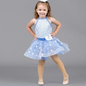 Weissman Dance Costume You're Adorable SC Princess Leotard Sequins Dress Tutu